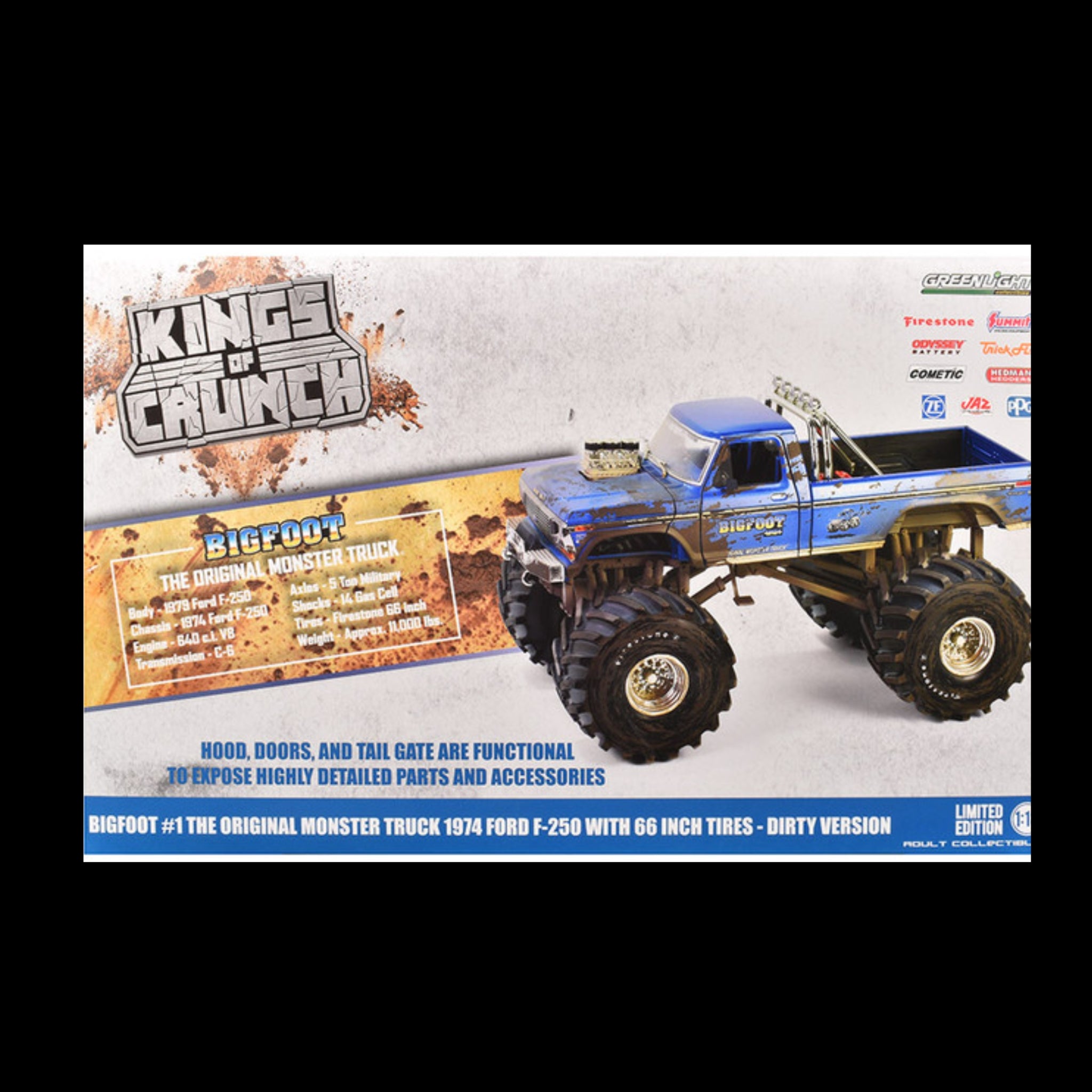 1974 Ford F-250 “Bigfoot #1” Dirty Version Monster Truck 1:18