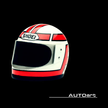 Honda NSR500 WGP500 Motorcycle #56 Red and White with Helmet "Baribari Legend" (1986) OVA 1/12 Model by Autoart