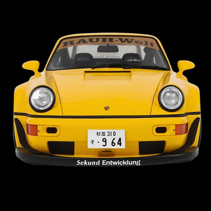 2024 Porsche 911 (964) RWB "Qeema" Yellow 1/18 Model Car by GT Spirit