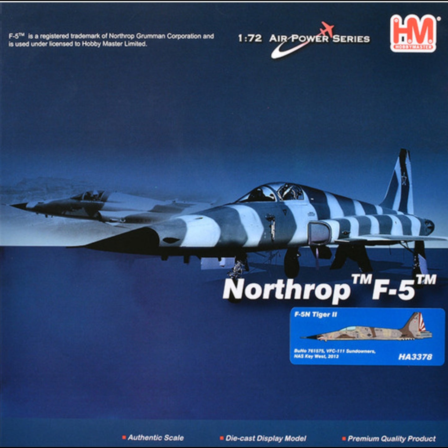 Northrop F-5N Tiger II Aircraft "761575 VFC-111 Sundowners Naval Air Station Key West" (2013) United States Navy "Air Power Series"  by Hobby Master