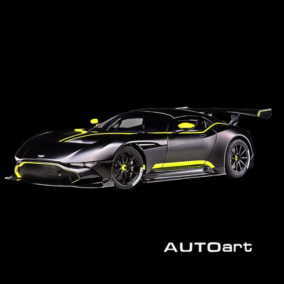 Aston Martin Vulcan Matt Black with Lime Green Stripes  by Autoart.