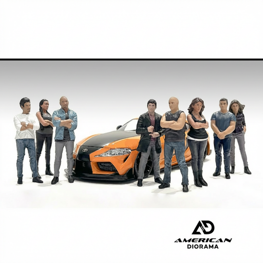 "Car Meet 3" 8 piece Figure Set for 1/18 Scale Models by American Diorama