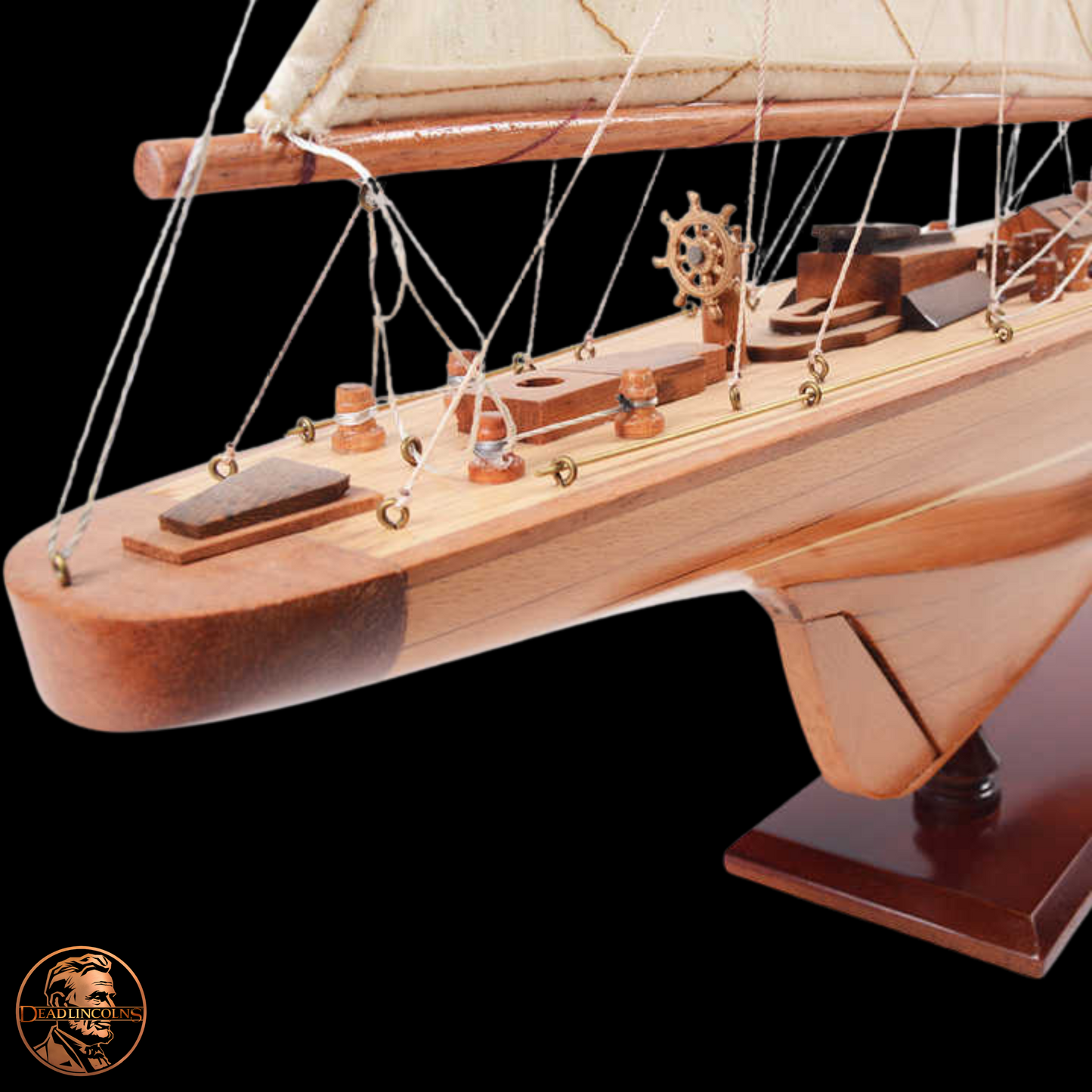 Handcrafted Wood Sailboat.